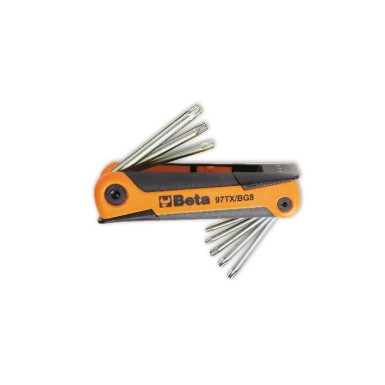 SERIE DI 8 CHIAVI MASCHIO PIEGATE PER VITI CON IMPRONTA TORX®  BRUNITE ART. 97TX/BG8   