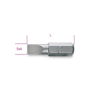 INSERTI PER AVVITATORI PER VITI A TESTA CON INTAGLIO 1/4 L MM 25 SxA mm 1,2x6,5 ART. 861LP   