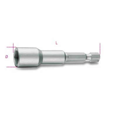 INSERTI PER AVVITATORI CHIAVI A BUSSOLA ESAGONALE MAGNETICI 1/4 MM 6 L MM 65 ART. 862F   