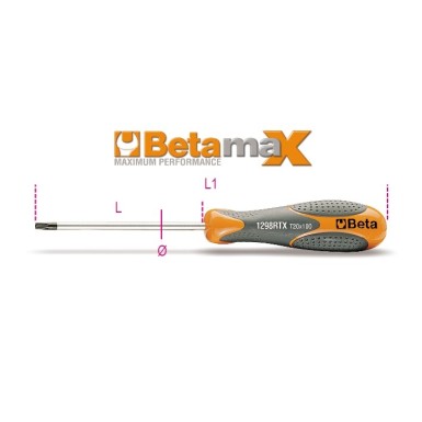 CHIAVI MASCHIO CON IMPUGNATURA PER VITI CON IMPRONTA TAMPER RESISTANT TORX® T10 ART. 1298RTX   