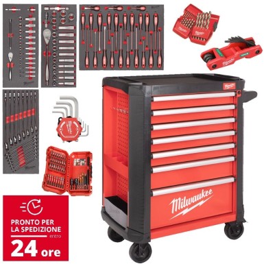 Carrello portautensili Milwaukee SRC30 a 7 cassetti con 179 utensili per l'industria