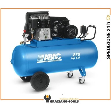 Abac PRO B5900B Compressore a pistone - Montato su serbatoio 270 L - 5,5Hp